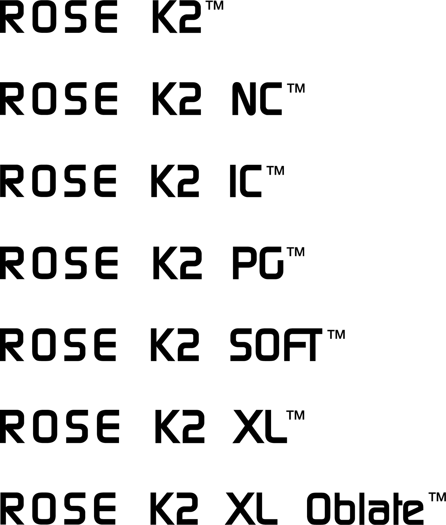 ROSE K logo family